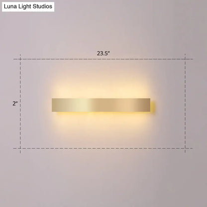 Decorbites minimalist gold plated LED wall sconce, 23.5-inch long, warm glow bar light on Tampa Home & Garden Store