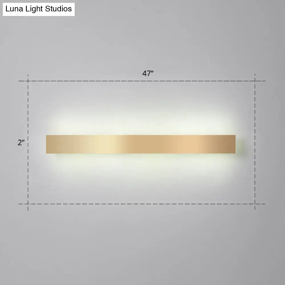 Minimalist gold plated LED wall sconce bar light by Decorbites, 47in long on Tampa Home & Garden Store