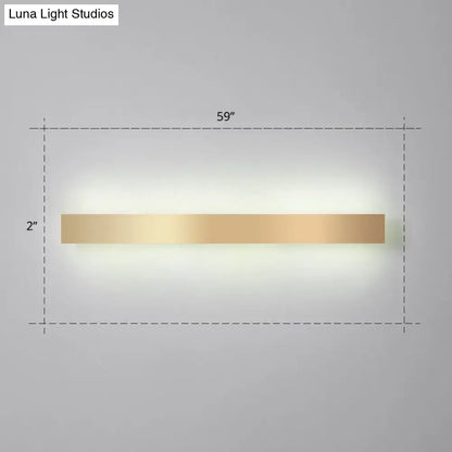 Minimalist gold plated LED wall sconce, long gold bar with warm glow for living room by Decorbites on Tampa Home & Garden Store