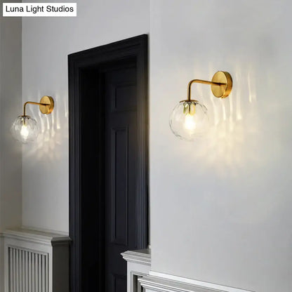 Gold Rippled Glass Lamp sconces, pair with clear glass globes and gold mounts Decorbites on Tampa Home & Garden Store