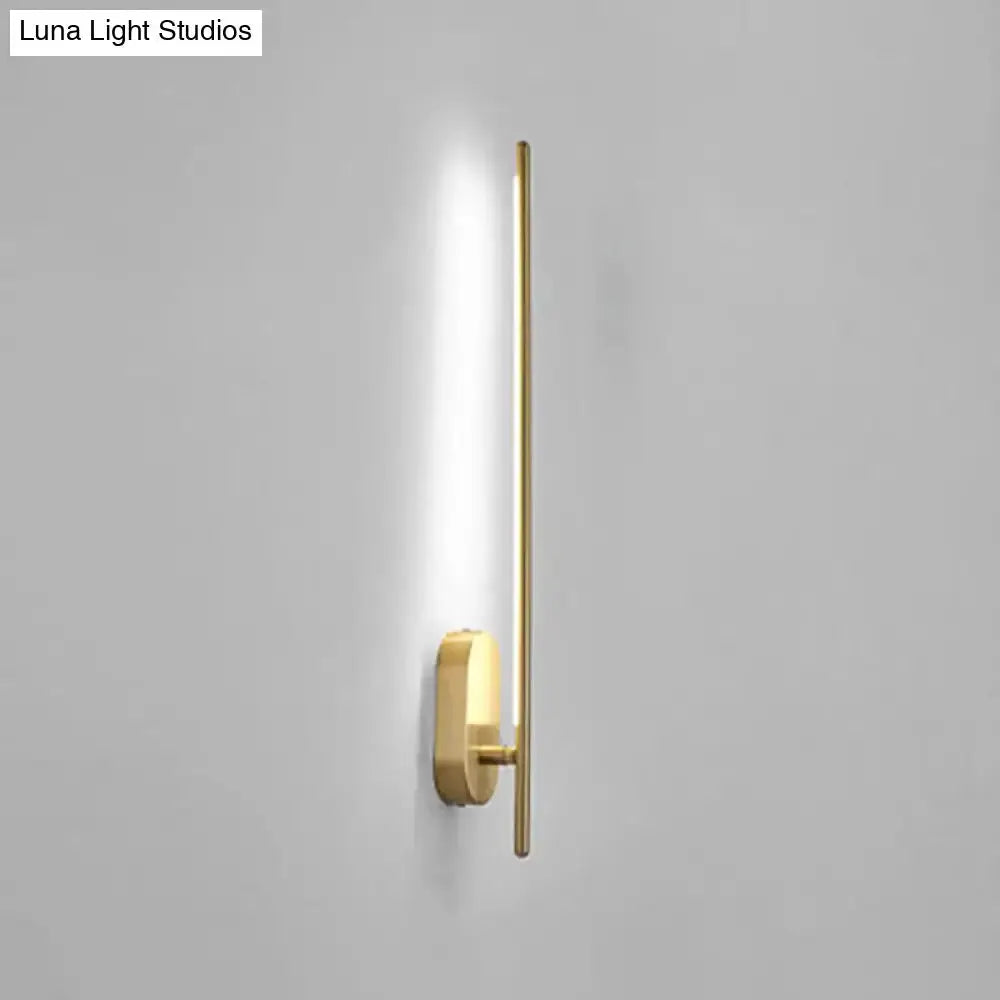 Minimalist Gold Vertical Rod Wall Lamp Sconce