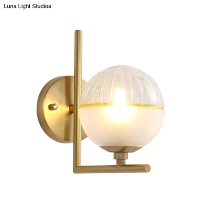 Minimalist Gold Wall Lamp With Glass Globe