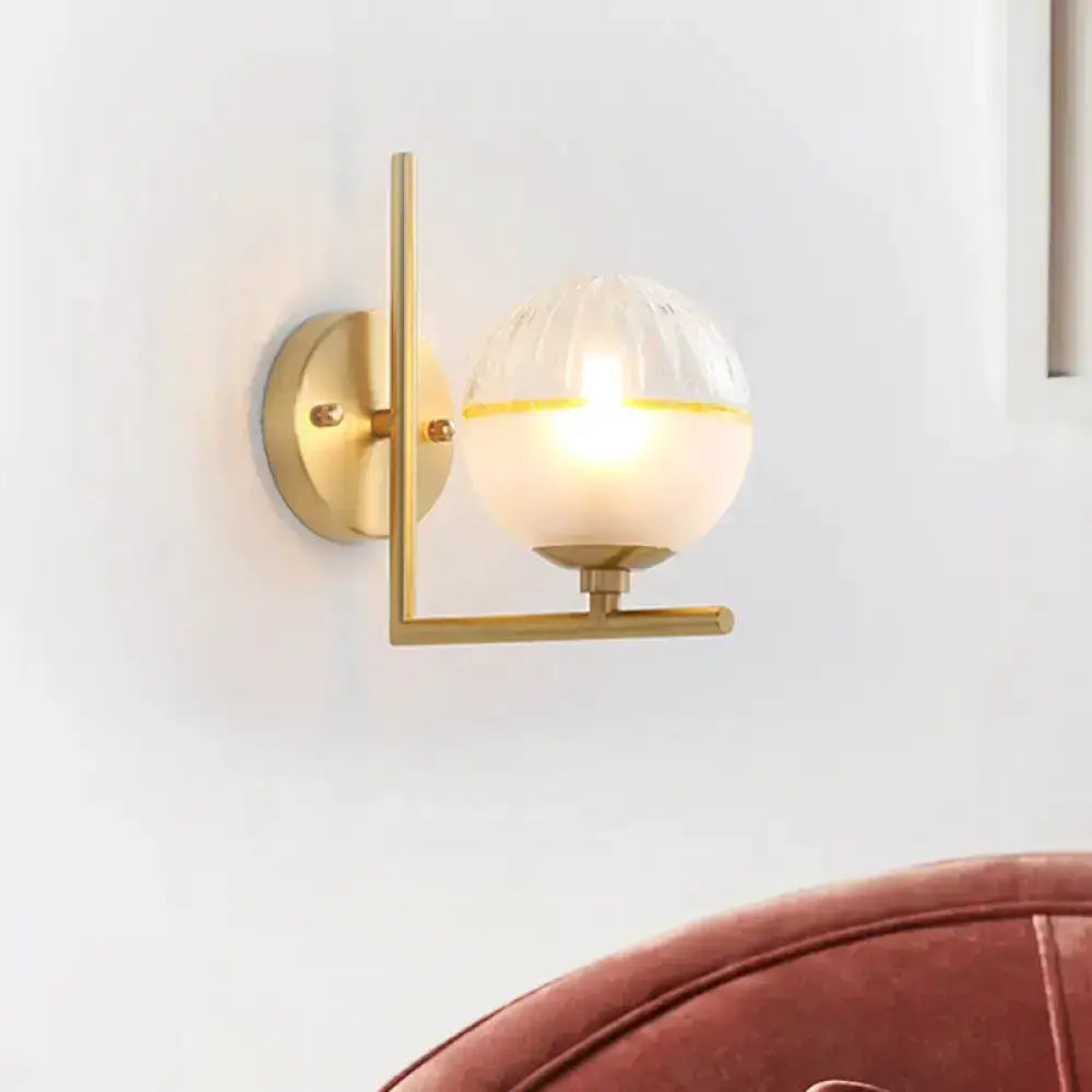 Minimalist Gold Wall Lamp With Glass Globe