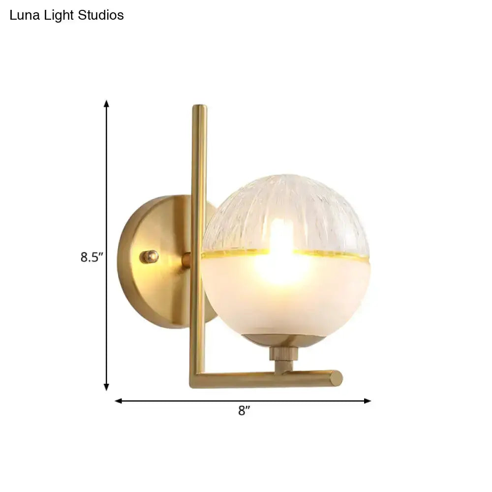 Minimalist Gold Wall Lamp With Glass Globe