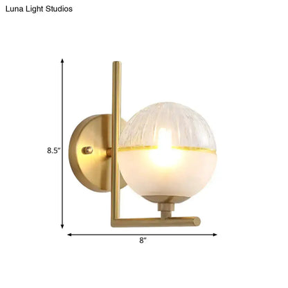 Minimalist Gold Wall Lamp With Glass Globe