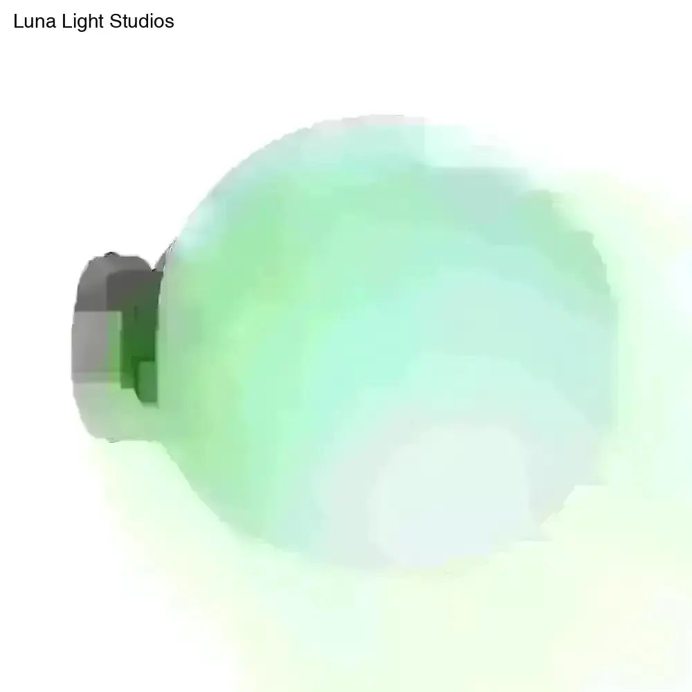 Minimalist Green Glass Spherical Sconce Light