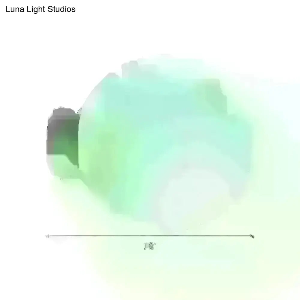 Minimalist Green Glass Spherical Sconce Light