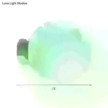 Minimalist Green Glass Spherical Sconce Light