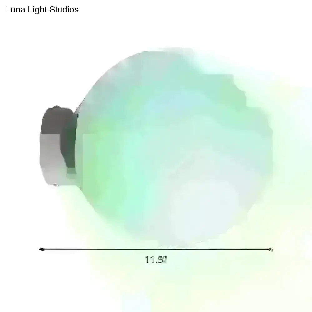 Minimalist Green Glass Spherical Sconce Light