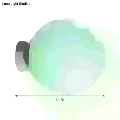 Minimalist Green Glass Spherical Sconce Light
