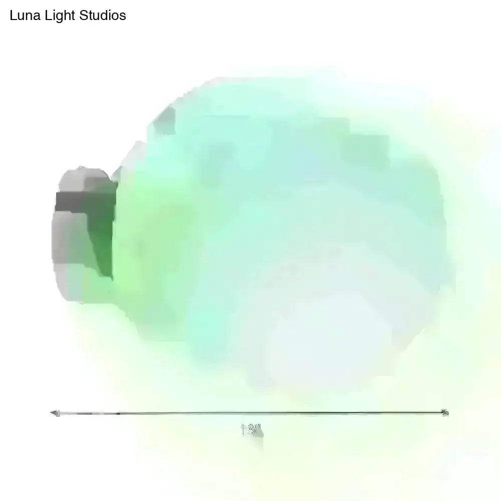 Minimalist Green Glass Spherical Sconce Light