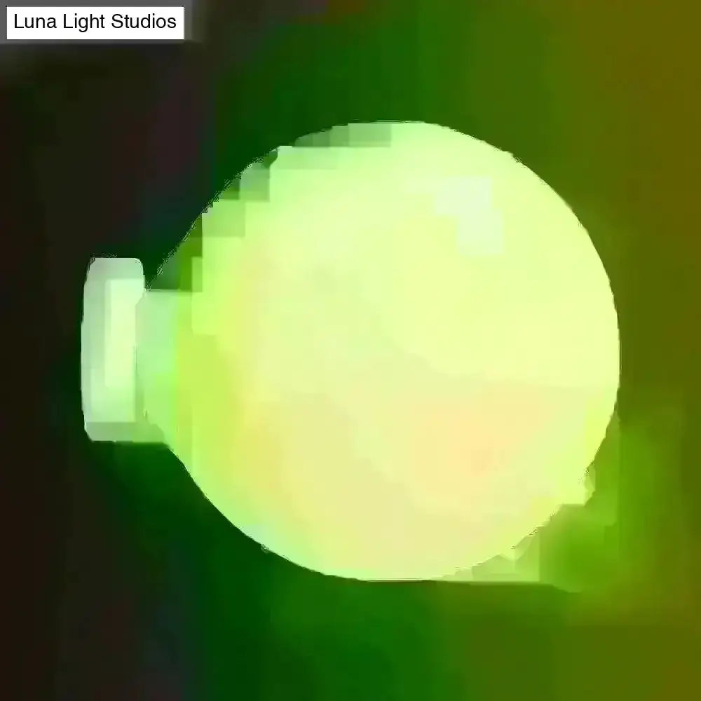 Minimalist Green Glass Spherical Sconce Light