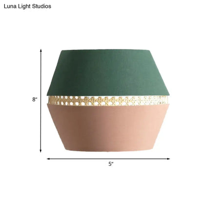 Terracotta Rattan Wall Light with green shade and woven beige band on Tampa Home & Garden Store