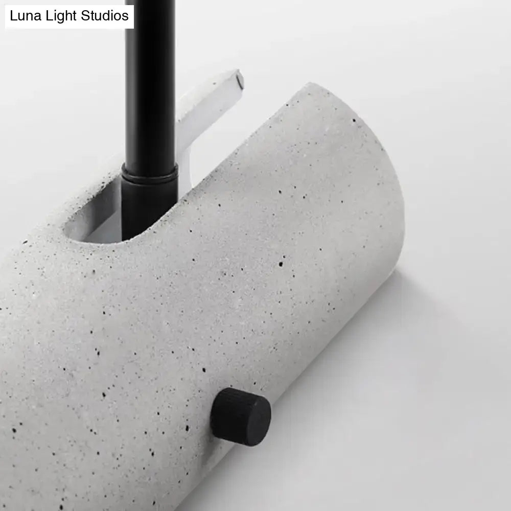 Gray cement wall spotlight with black metal stem and knob, concrete base Decorbites on Tampa Home & Garden Store