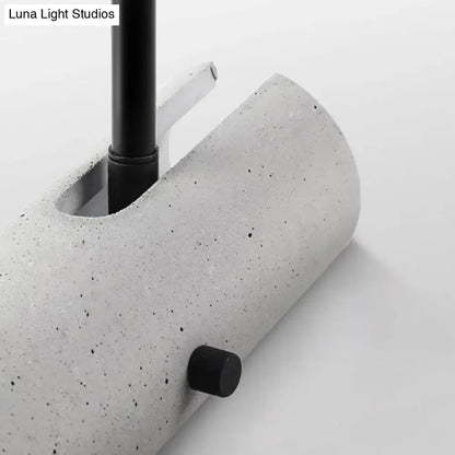 Gray cement wall spotlight with black metal stem and knob, concrete base Decorbites on Tampa Home & Garden Store