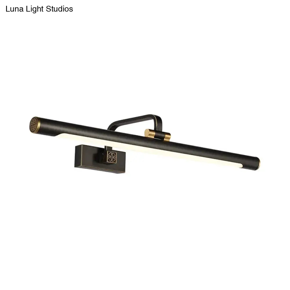Black Gold Vanity Light by Decorbites, black metal bar fixture with gold end caps on Tampa Home & Garden Store