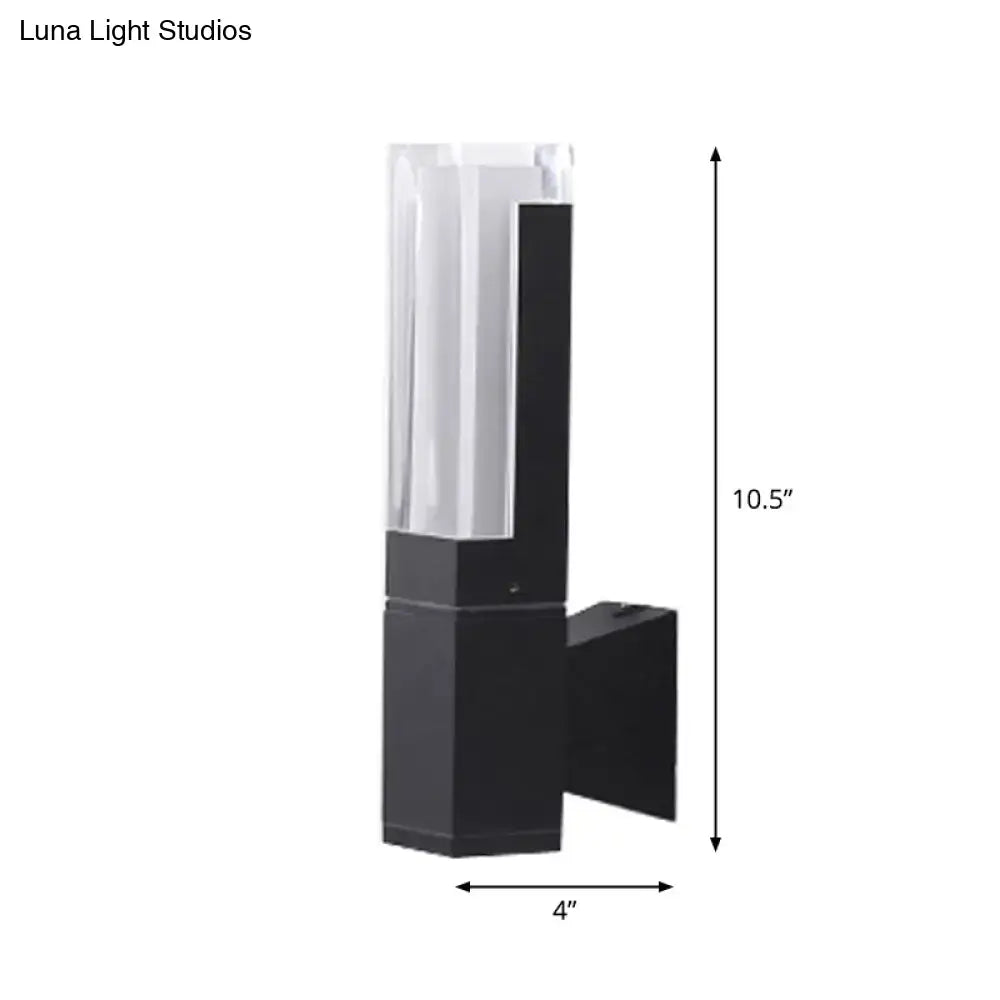 Black LED Courtyard Two-Light Wall Sconce with clear glass shade for outdoor use by Decorbites on Tampa Home & Garden Store