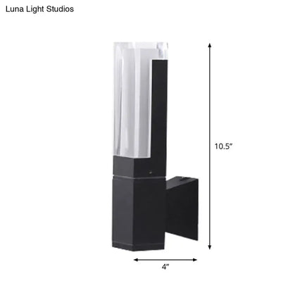 Black LED Courtyard Two-Light Wall Sconce with clear glass shade for outdoor use by Decorbites on Tampa Home & Garden Store