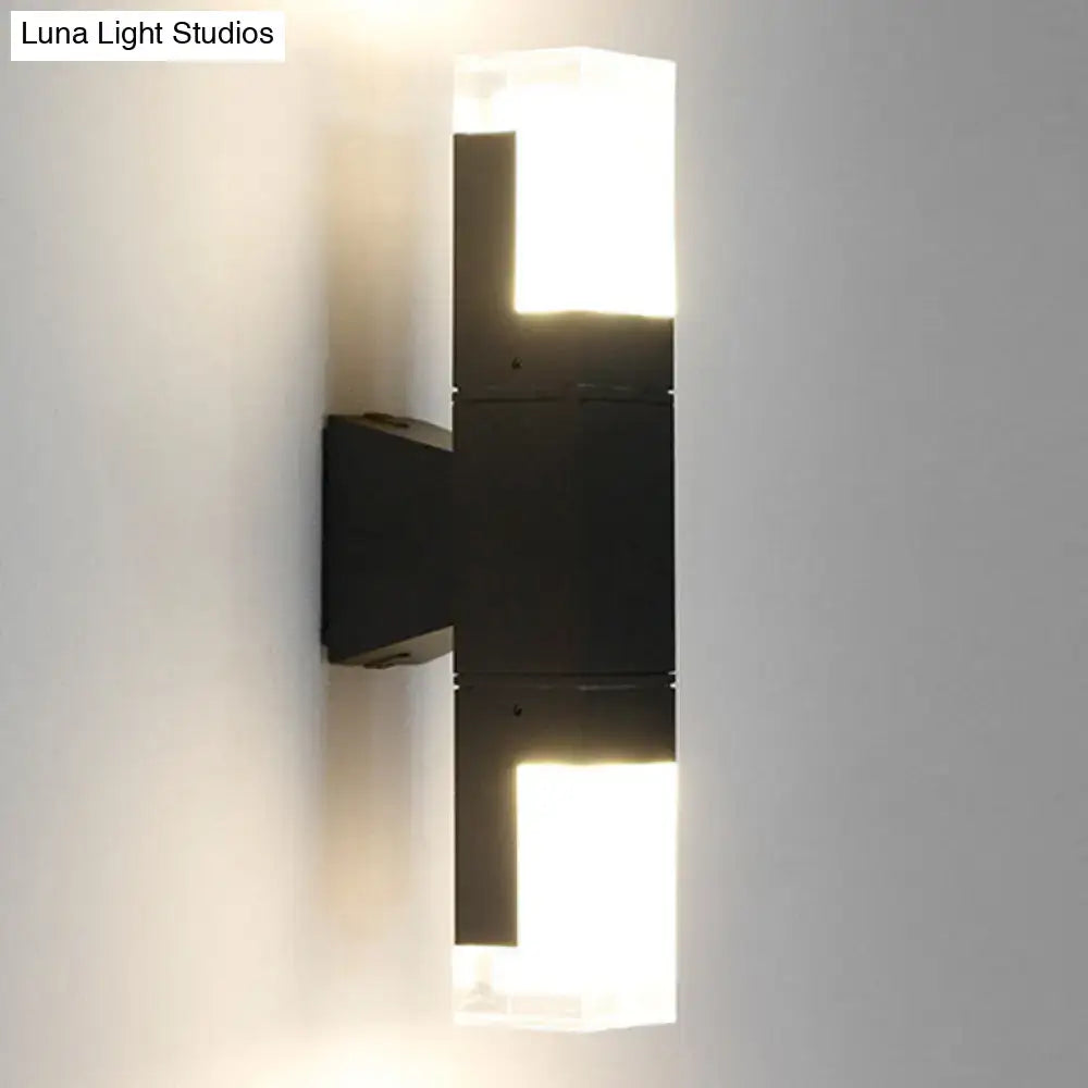 the Black Led Outdoor Wall Sconce For Courtyard