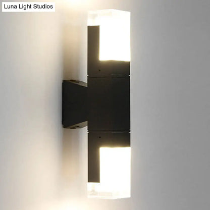 the Black Led Outdoor Wall Sconce For Courtyard