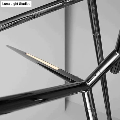 Black Gold Starburst Chandelier metal frame in polished chrome finish by Decorbites on Tampa Home & Garden Store