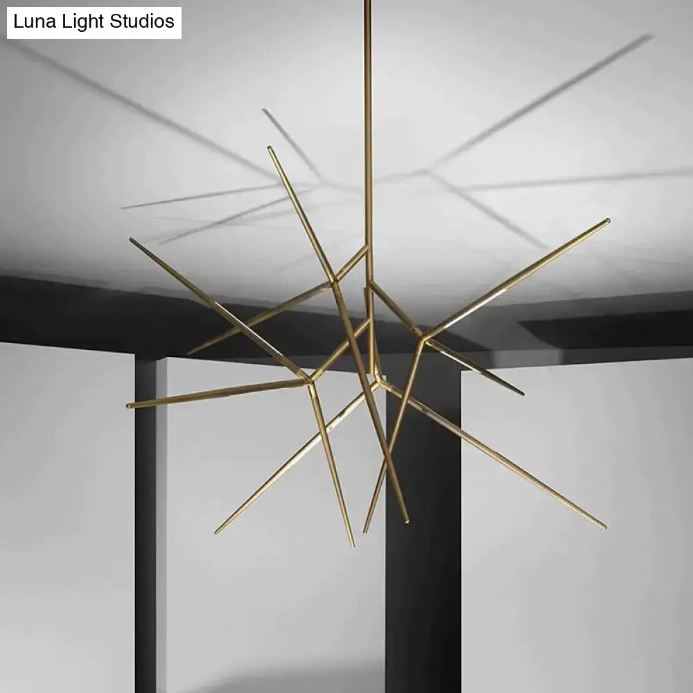 Black Gold Starburst Chandelier by Decorbites, gold metal spokes in sunburst design on Tampa Home & Garden Store