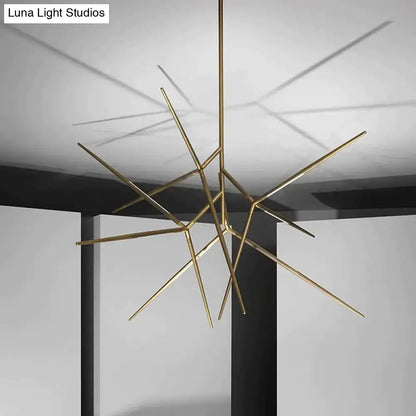 Black Gold Starburst Chandelier by Decorbites, gold metal spokes in sunburst design on Tampa Home & Garden Store