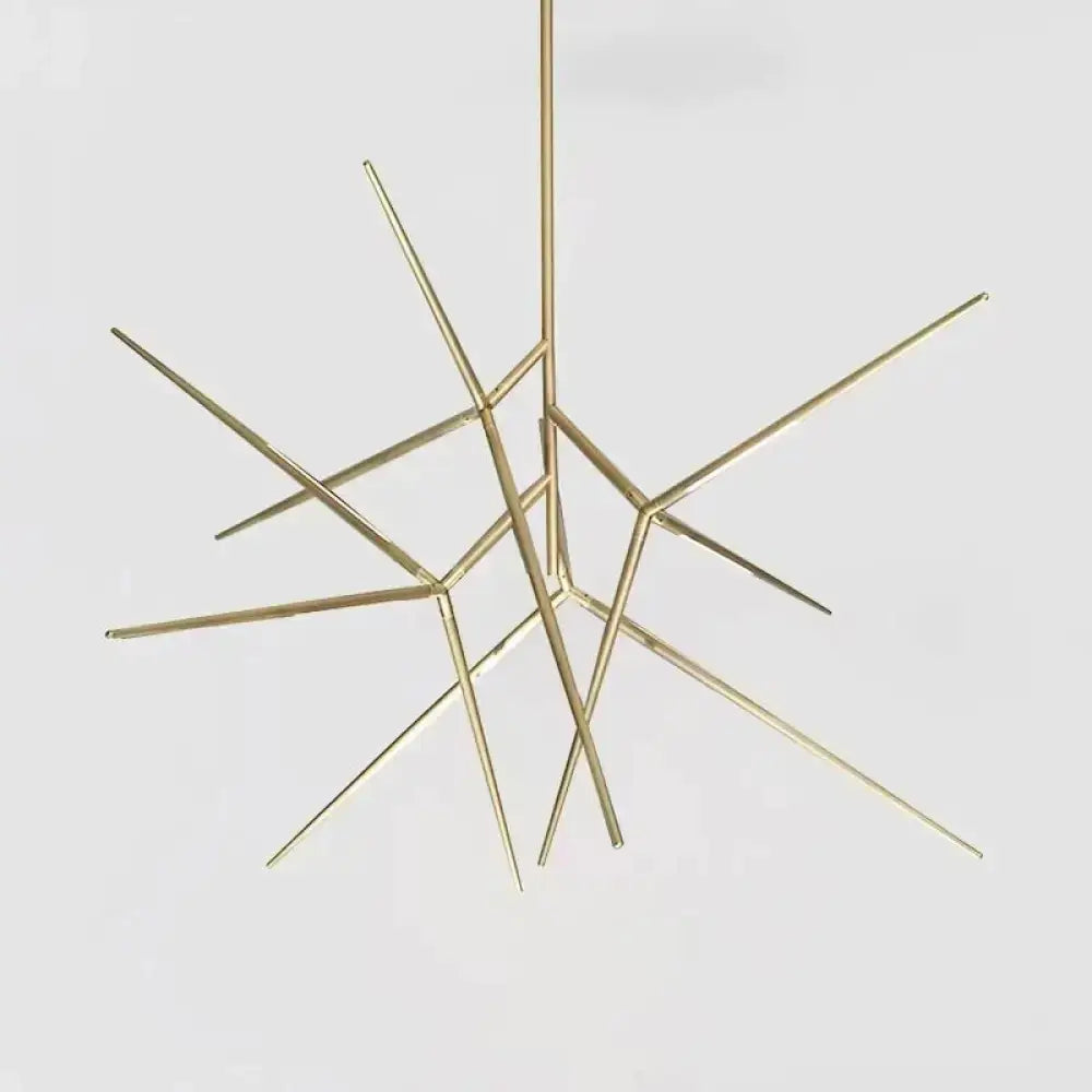 Black Gold Starburst Chandelier by Decorbites, gold metal chandelier with radiating rods on Tampa Home & Garden Store