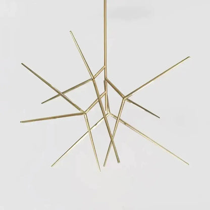 Black Gold Starburst Chandelier by Decorbites, gold metal chandelier with radiating rods on Tampa Home & Garden Store