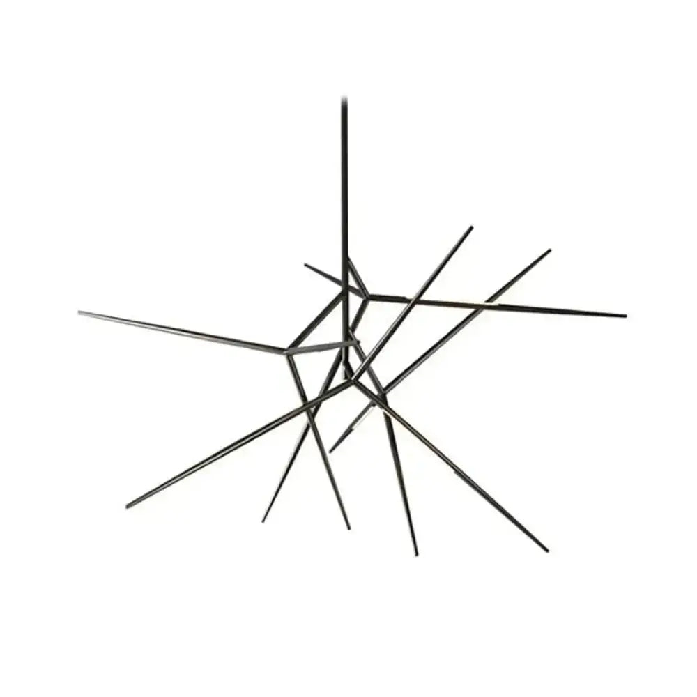 Black Gold Starburst Chandelier by Decorbites, black metal multi-rod fixture on Tampa Home & Garden Store