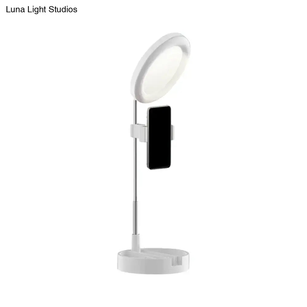 Black metal ring light with adjustable stand and phone holder by Decorbites in Home & Garden on Tampa Home & Garden Store