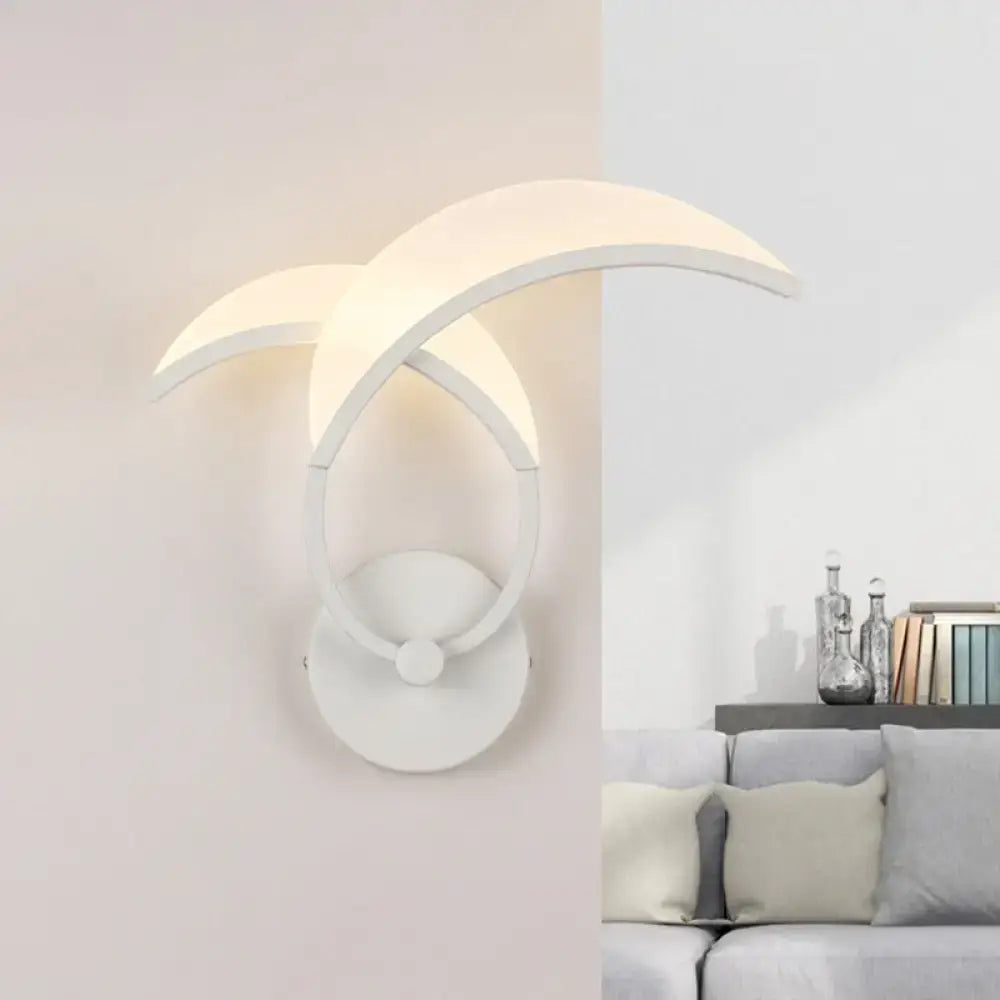 White curved wall sconce with two arched arms by Decorbites for Home & Garden on Tampa Home & Garden Store