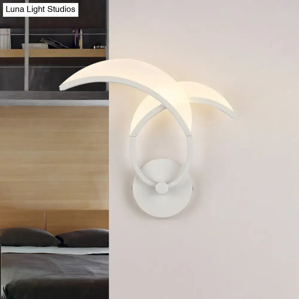White curved wall sconce by Decorbites with twin arc arms, wall-mounted modern lighting on Tampa Home & Garden Store