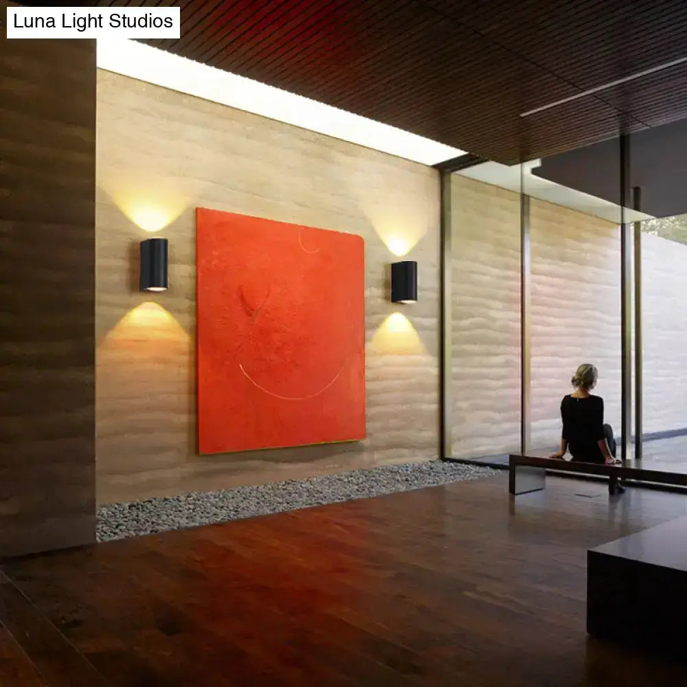 Minimalist matte black tube outdoor wall light sconce pair by Decorbites on Tampa Home & Garden Store