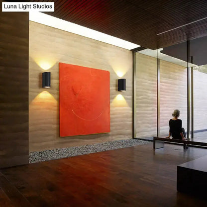 Minimalist matte black tube outdoor wall light sconce pair by Decorbites on Tampa Home & Garden Store