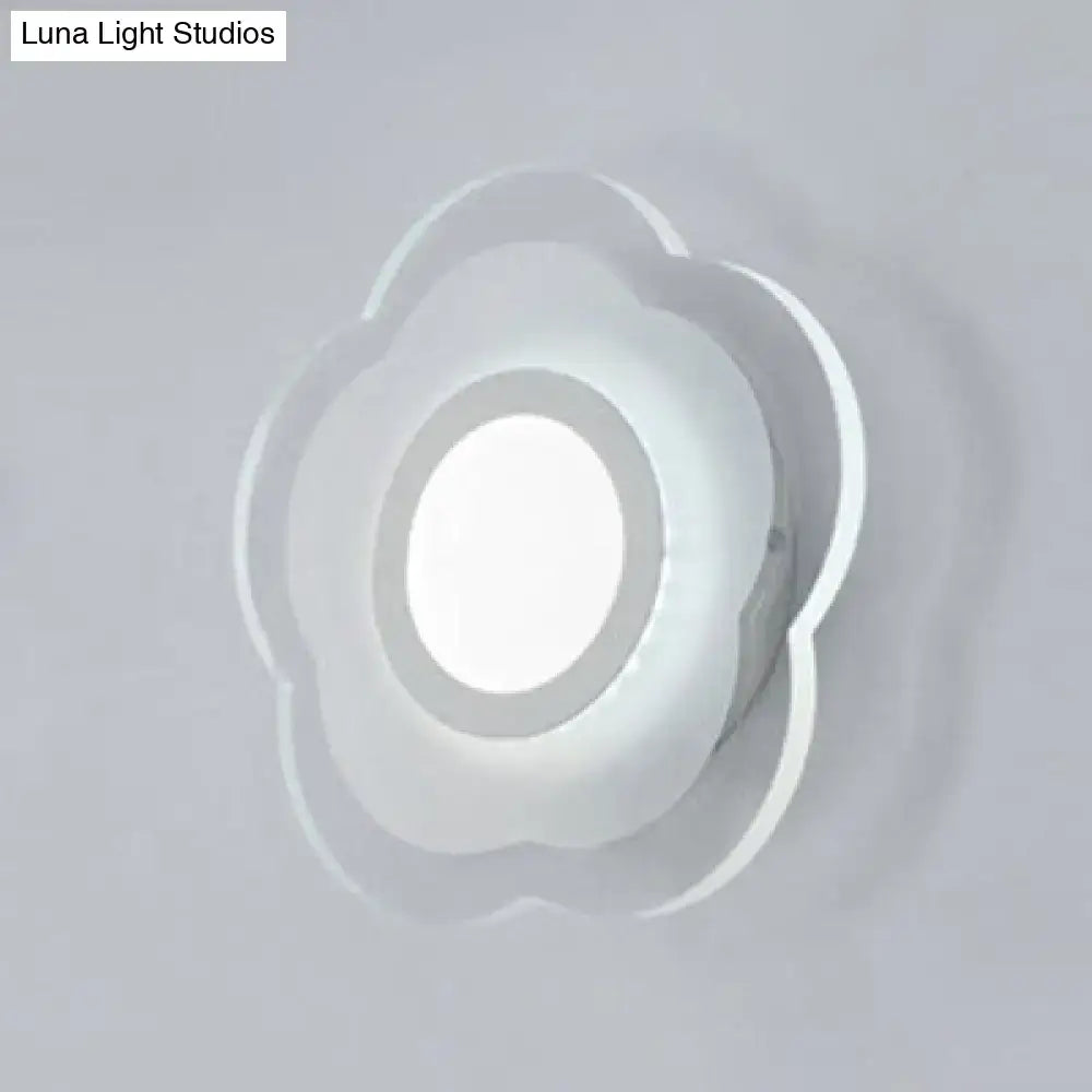 Square LED Wall Lamp Decorbites with white petal-layered design for wall mounting on Tampa Home & Garden Store