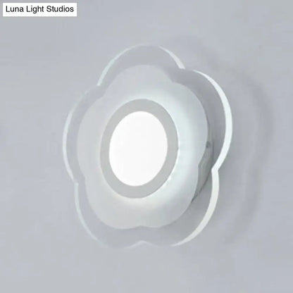 Square LED Wall Lamp Decorbites with white petal-layered design for wall mounting on Tampa Home & Garden Store