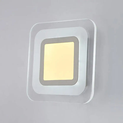 Square LED wall lamp by Decorbites; white layered square frame with warm light on Tampa Home & Garden Store