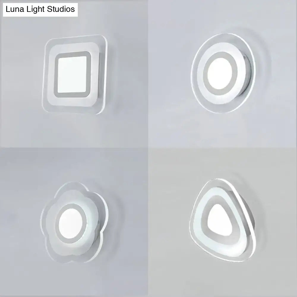 Decorbites square LED wall lamp with nested square, circular ring, flower, triangular shapes on Tampa Home & Garden Store