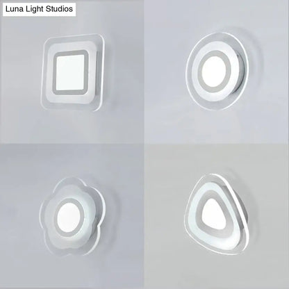 Decorbites square LED wall lamp with nested square, circular ring, flower, triangular shapes on Tampa Home & Garden Store