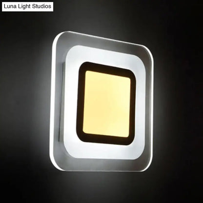 Square LED Wall Lamp by Decorbites, silver frame with warm yellow inner panel on Tampa Home & Garden Store