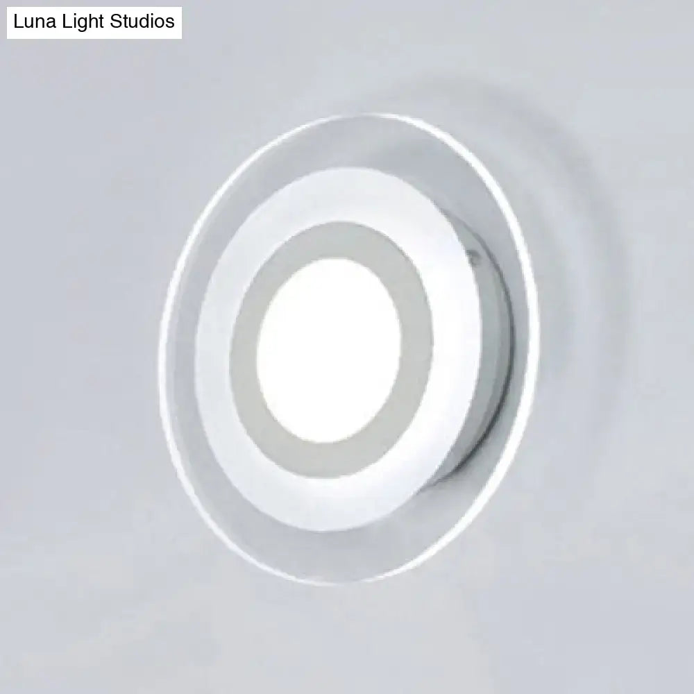 Decorbites Square LED Wall Lamp in white with circular ring design on Tampa Home & Garden Store