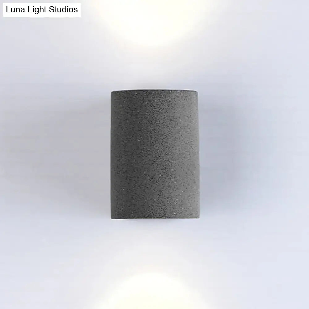 Speckled Concrete Wall Light, cylindrical gray textured fixture on Tampa Home & Garden Store