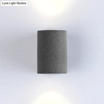Speckled Concrete Wall Light, cylindrical gray textured fixture on Tampa Home & Garden Store