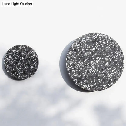 Minimalist terrazzo round LED wall sconce set of two in gray terrazzo finish on Tampa Home & Garden Store