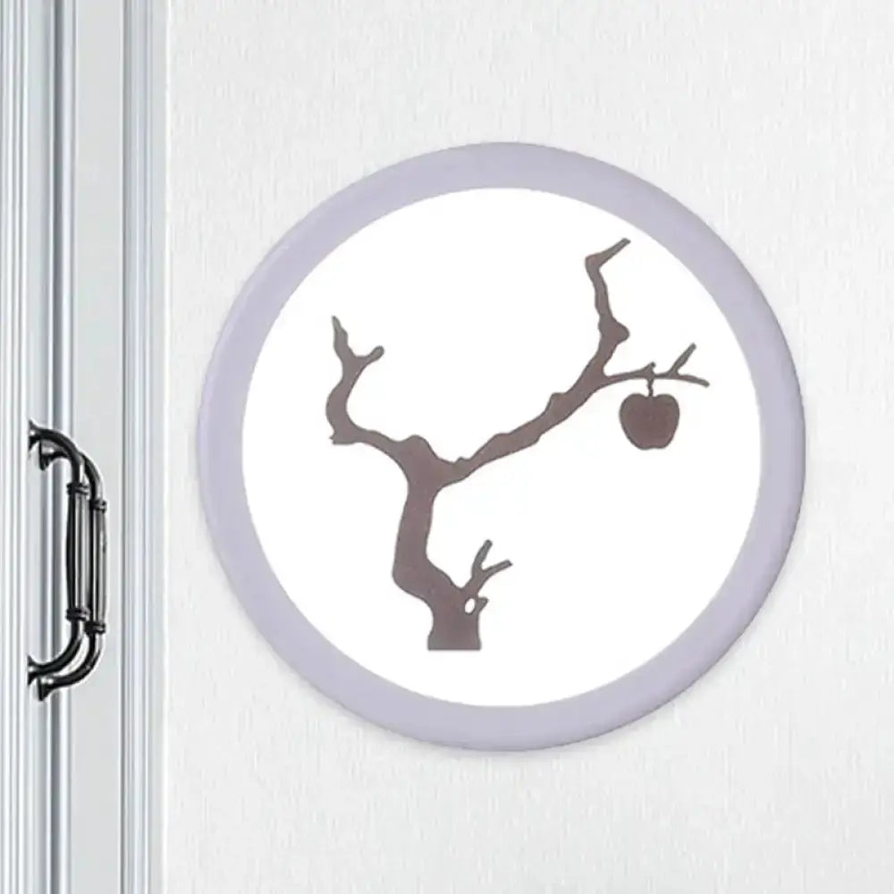 Minimalist Tree Silhouette Wall Lamp White Coffee