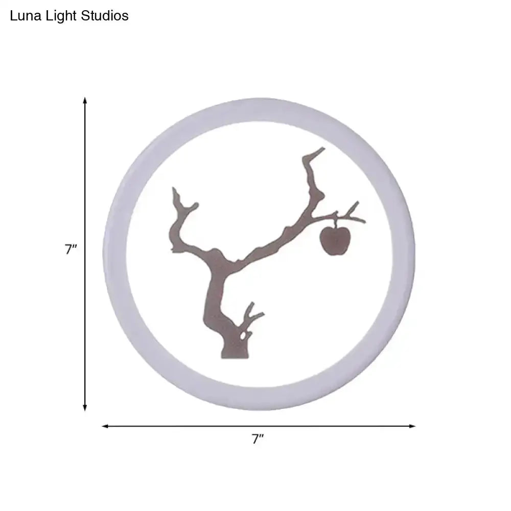 Minimalist Tree Silhouette Wall Lamp White Coffee