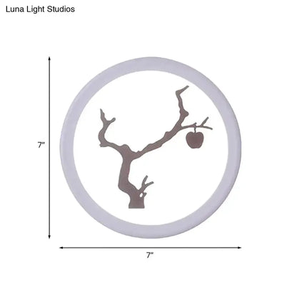 Minimalist Tree Silhouette Wall Lamp White Coffee