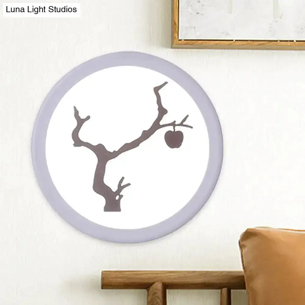 Minimalist Tree Silhouette Wall Lamp White Coffee