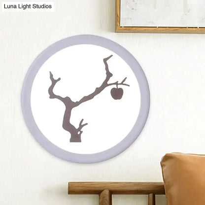 Minimalist Tree Silhouette Wall Lamp White Coffee